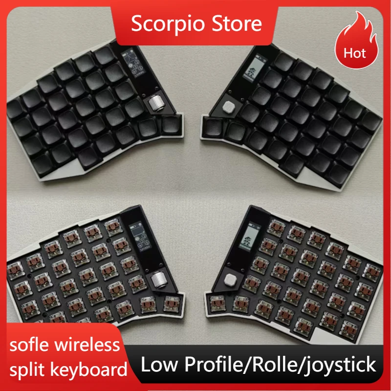 MiFuny Беспроводная разделенная клавиатура Sofle Черный