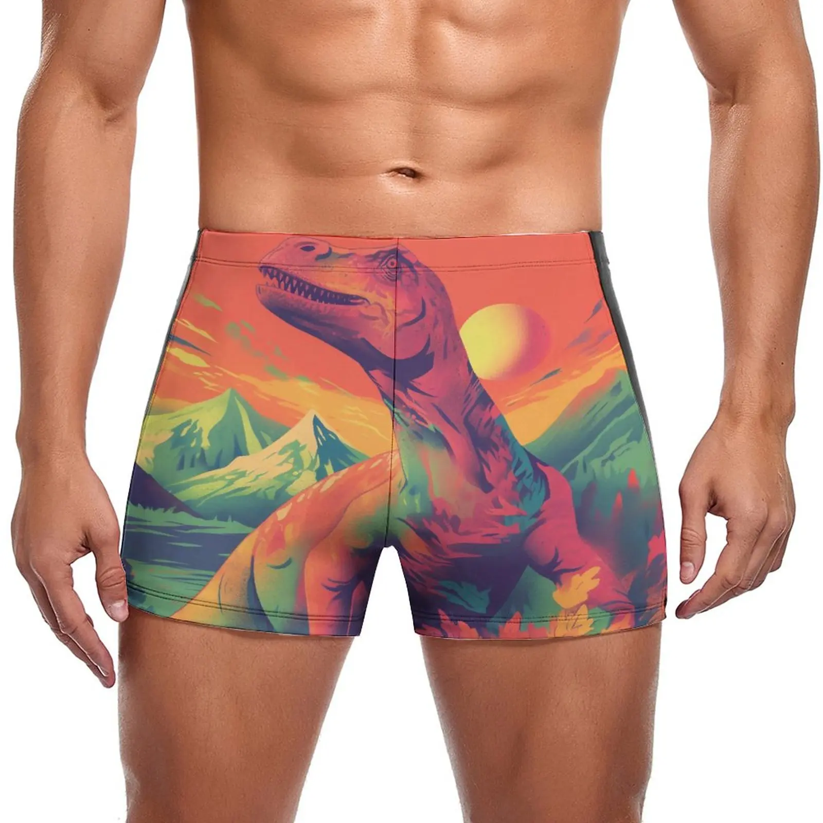 

Купальные трусы с динозавром, модные быстросохнущие боксеры для плавания, семейный пляжный мужской купальник