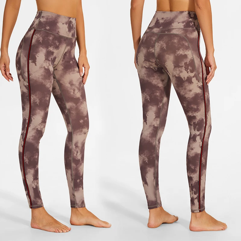 SEVENPALMS Seamless Leggings for Women Fitness Yoga Pants High Waist Tie Dye Workout Scrunch Butt Lifting Sport Gym Tights Woman