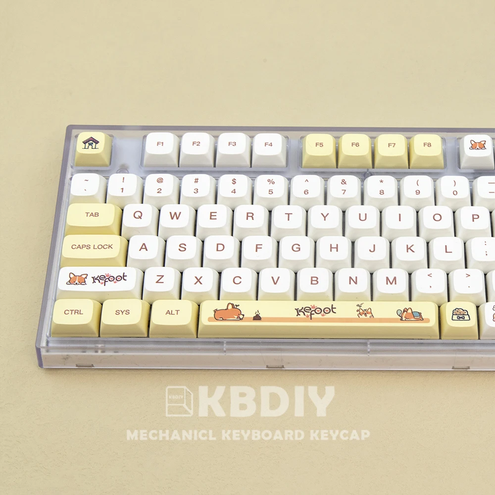 KBDiy Shiba Inu XDA profil PBT Keycaps sevimli Anime 135 anahtar kapak seti boya alt mekanik klavye özel GMK klon tuş GK61