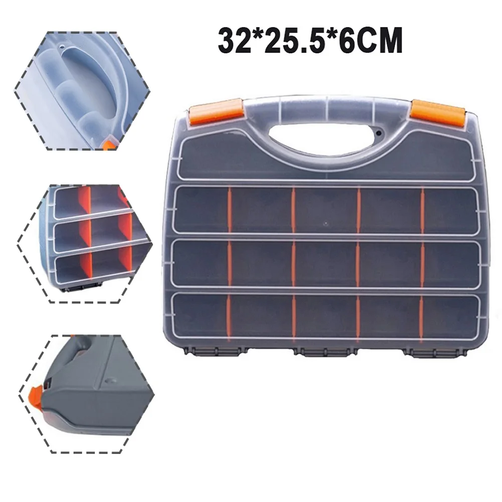 

15 Grids Plastic Portable Tool Box Screw Storage Case Metal Part Bag Hardware Screwdriver Organizers Toolbox Garage Electrician