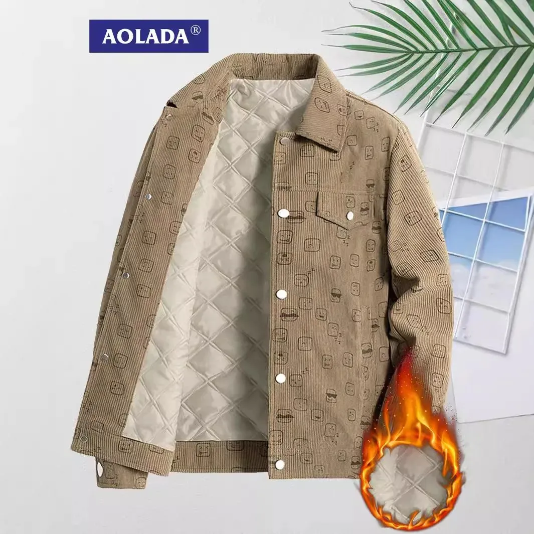 Мужская вельветовая куртка AOLADA осень/зима модный нишевый дизайн утолщенная с