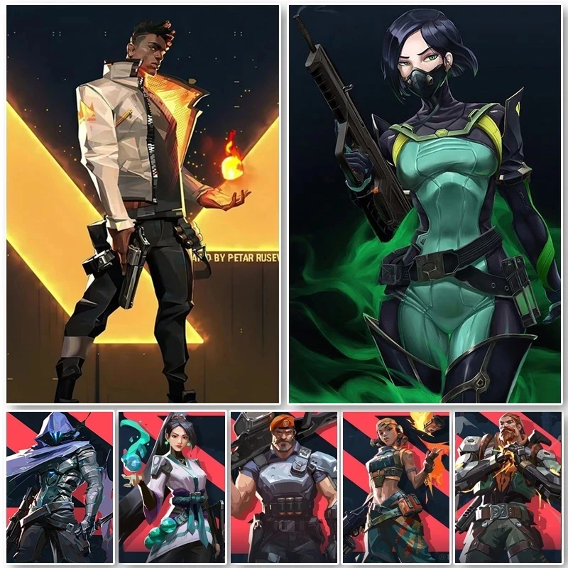 

Набор для алмазной вышивки «валорант Джетт», картина 5D «сделай сам» в современном стиле, Набор для вышивки крестиком, домашний декор