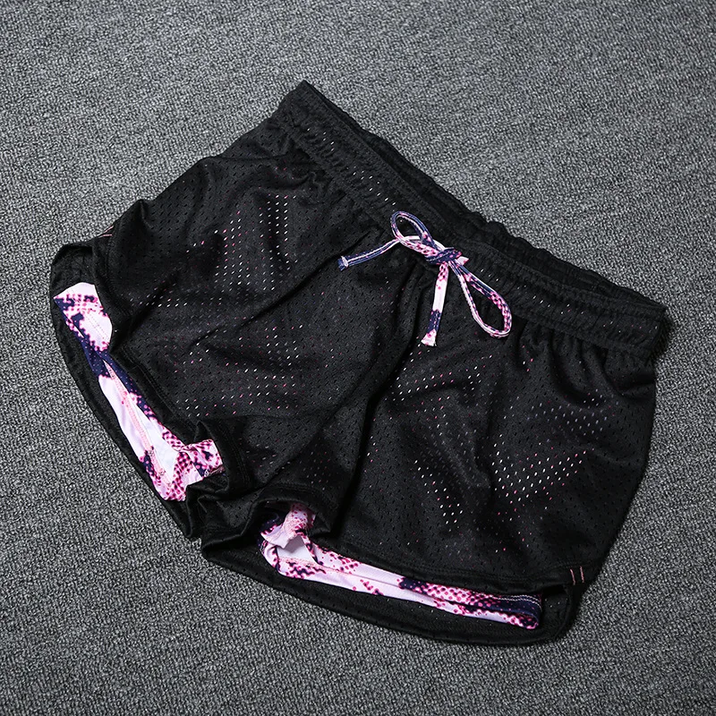 

Yoga Shorts Women Fitness Top Double Layered Spandex Elastic Run Running Workout Shorts Leggings For Ladies Gym Sport Short Pant