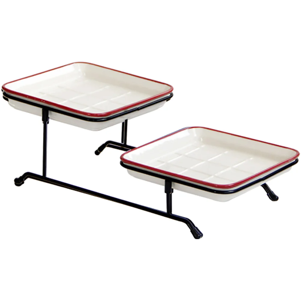 

Tray Plate Fruits Snacks Serving Fruit Tier Dried Organizer Desktopcandy Multi Holder Rack Ironstorage