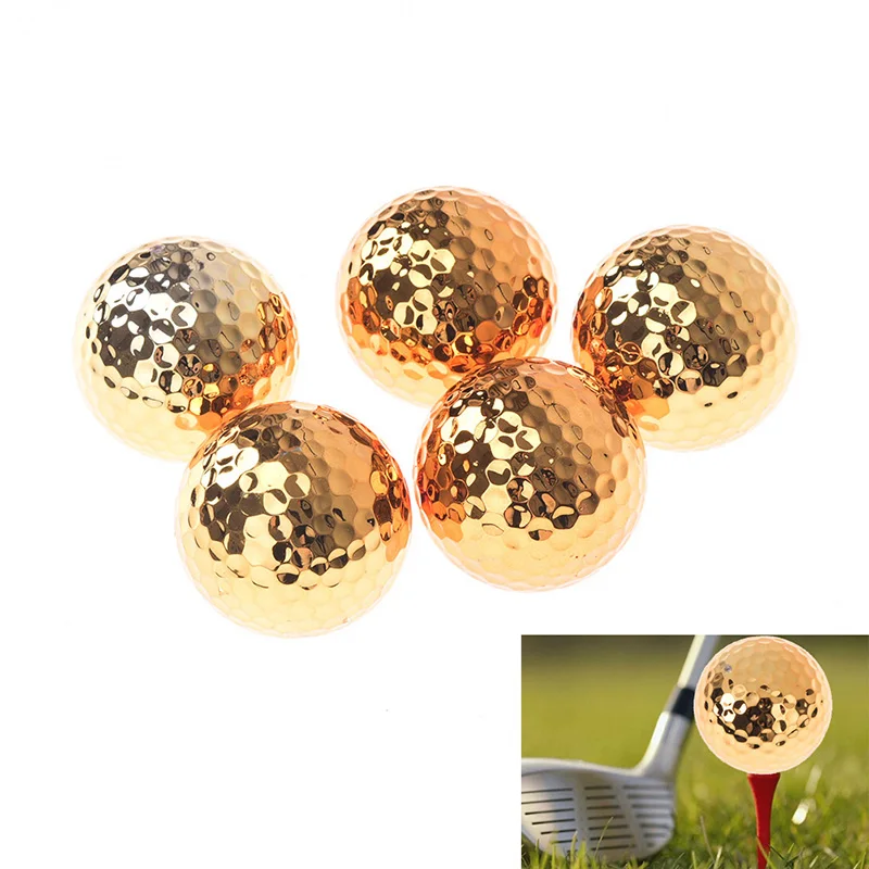 

1PC Gold Electroplated Golf Ball Gift For Father Practice Outdoor Swing Ball Training Christmas Friend Golf Training Gold Balls