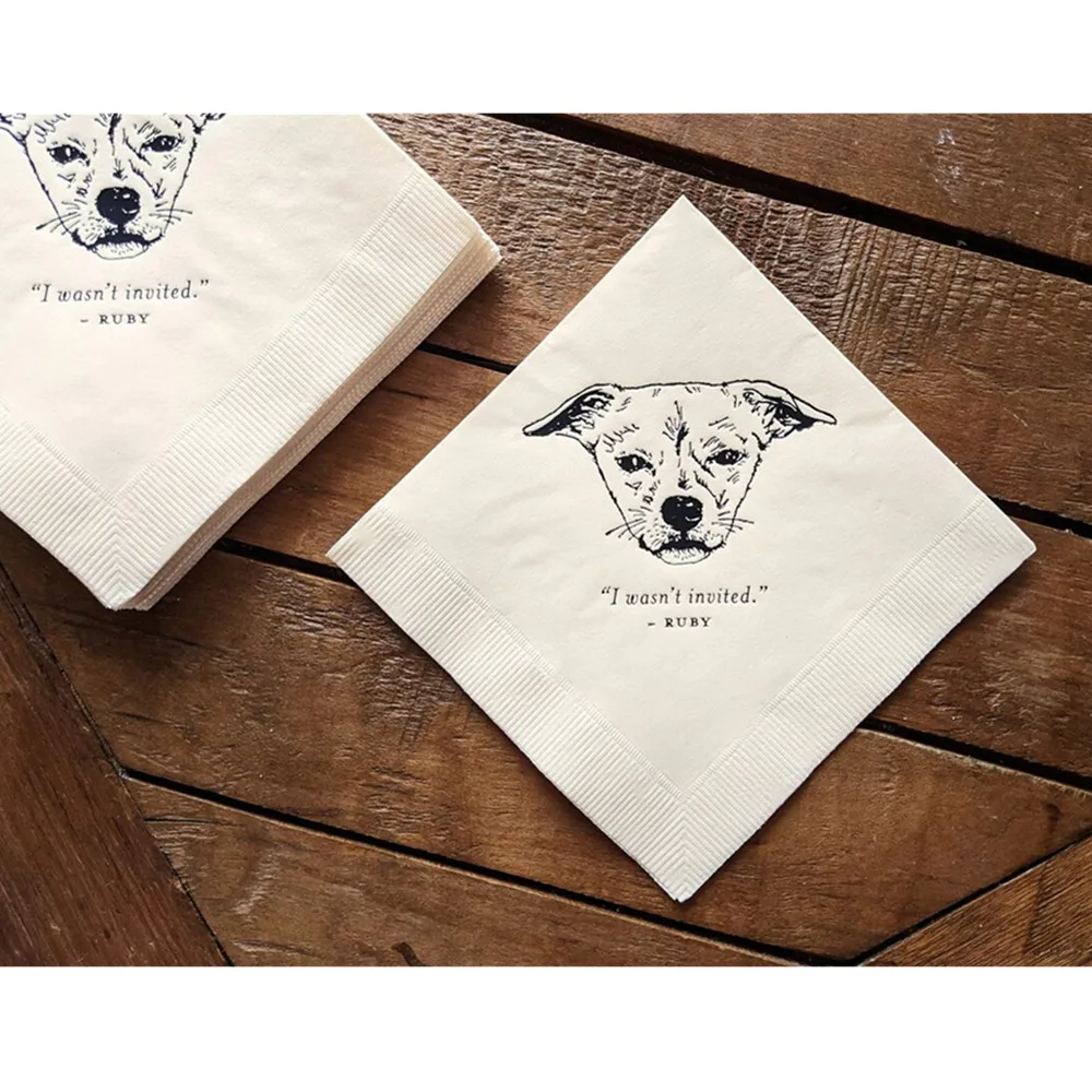 Коктейльные салфетки для собак на заказ свадебные питомцев напитков из золотой