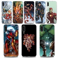 marvel iron man comics clear phone case for samsung a70 a50 a40 a30 a20e a10 a02 note 20 10 9 8 plus lite ultra 5g tpu case