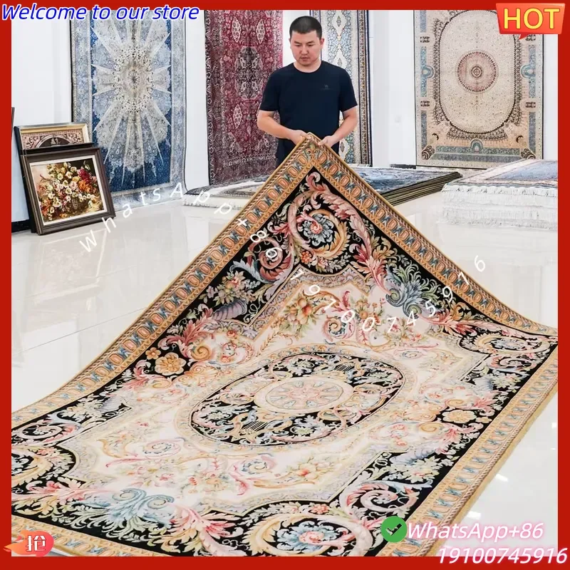 Фото Ковер ручной работы YILONG в европейском стиле, 186x274 см, из шерсти, с сертификатом CE, ковер Savonnerie ручной вязки №3