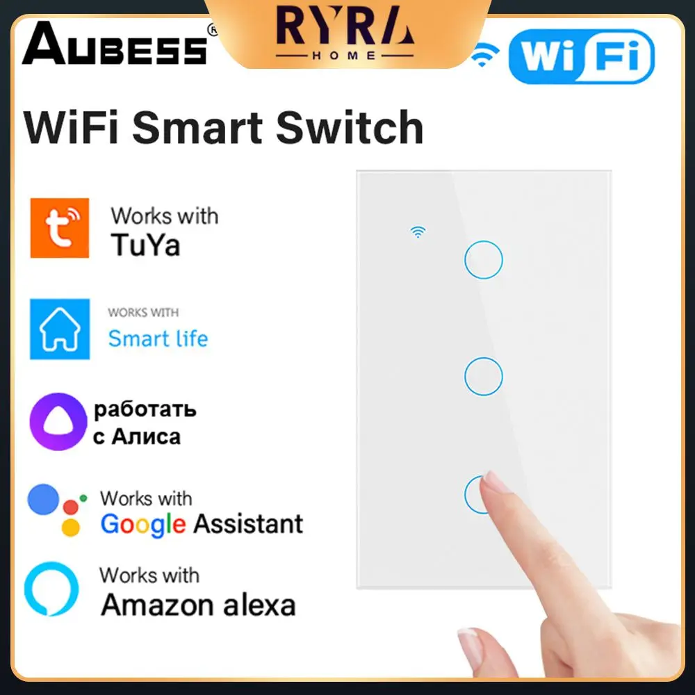 

Three Control Methods Touch Switch Easy Setting Up Light Wall Button Smart Home Neutral Wire Single Fire Switch Voice Control
