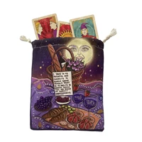 tarot cards fabric bag drawstring tarot bag pouch human face moon tarot card jewelry dice storage bag tarot bag for tarot