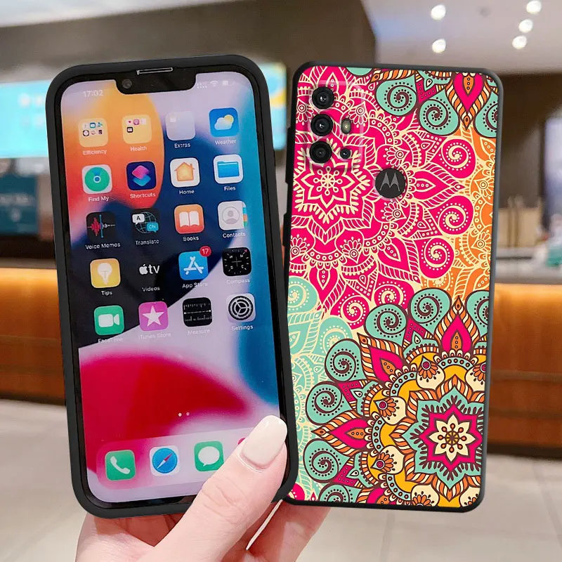Чехол для телефона Motorola Moto G60 G51 G50 G22 G52 G53 G30 G31 G73 G60s G71 G72 G32 цветной Мандала Цветок