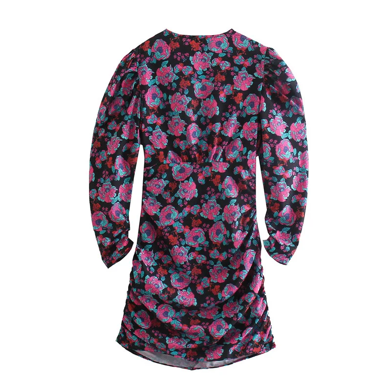 Fashion Ladies Casual Pink Blazer Full Sleeve Floral Lapel Ladies New Climbing Suit Fashionable Waist Retro Rose Red Print Dress