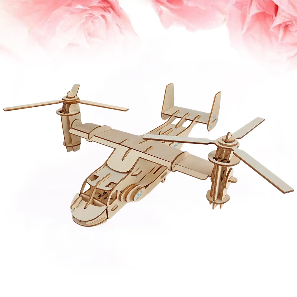 

Aircraft Shaped Puzzle Wooden DIY Assembly 3D Puzzle Toy Educational Jigsaw Toy for Kids