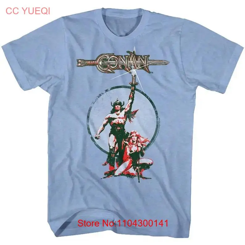 Голубая футболка с логотипом Conan the Barbarian Sword In Hand длинными или короткими рукавами