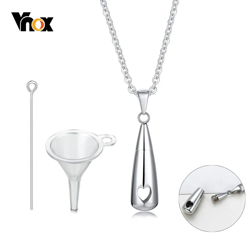 

Vnox Teardrop Ashes Cremation Women Necklace Jewelry, Memorial Keepsake Urn Remembrance Gift, Stainless Steel Water Drop Pendant