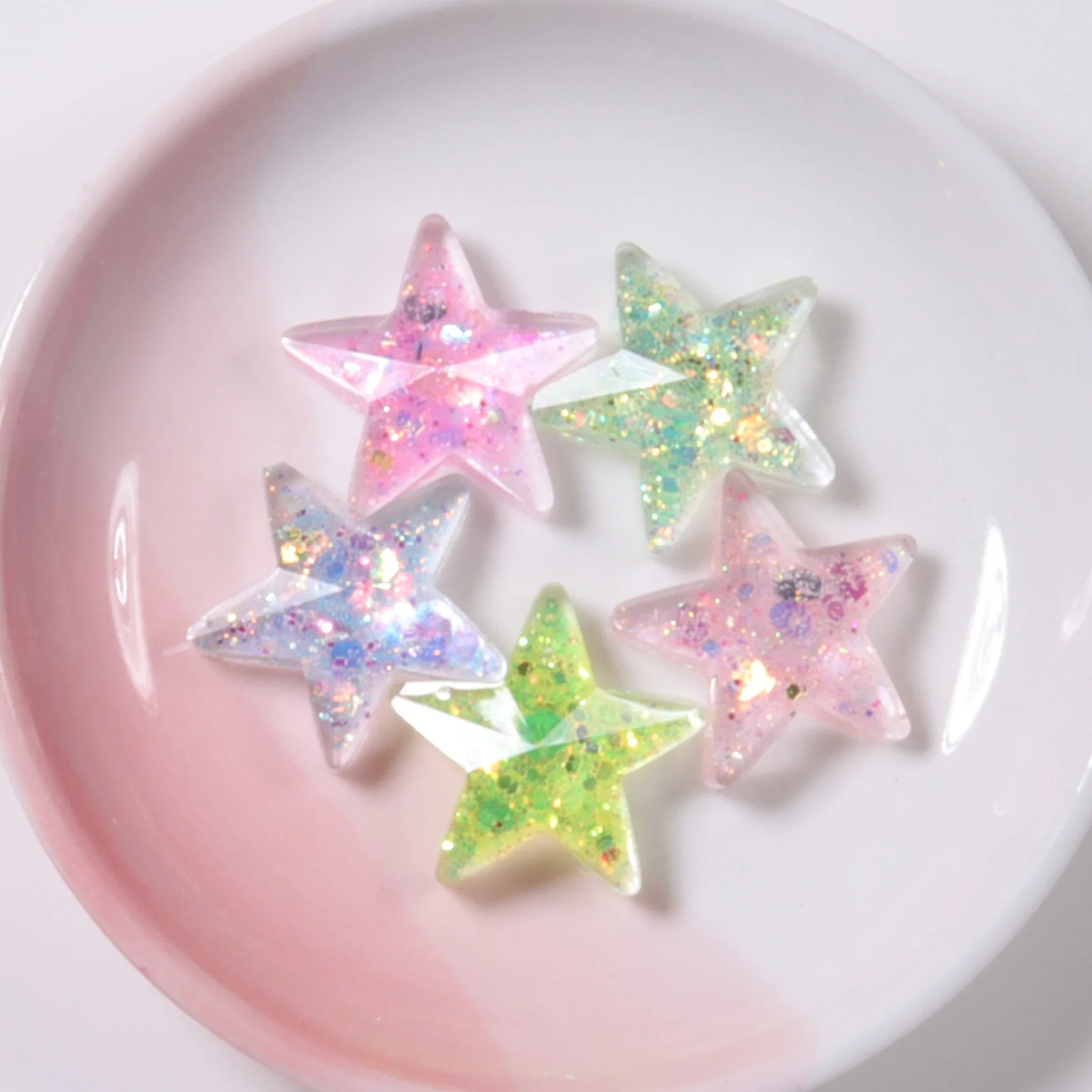 10 шт. Блестящие Блестки звезда с плоским основанием Кабошон из смолы рукоделие аксессуары для украшения телефона