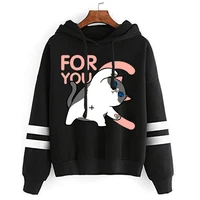 kawaii dog hoodies love for you letter print sweatshirt unisex fashion pullover long sleeve sweatshirt streetwear couple tops