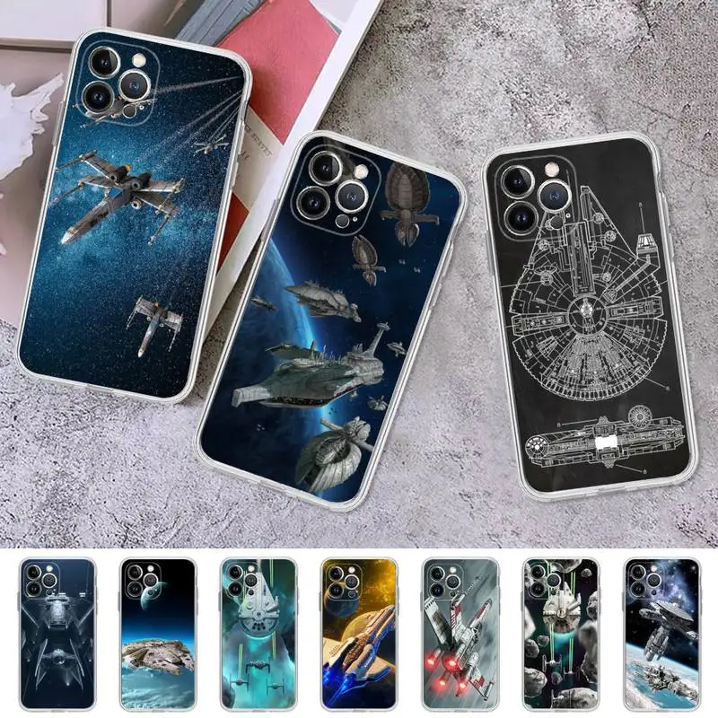 

war space ship star Phone Case For iPhone 8 7 6 6S Plus X SE 2020 XR XS 14 11 12 13 Mini Pro Max Mobile Case