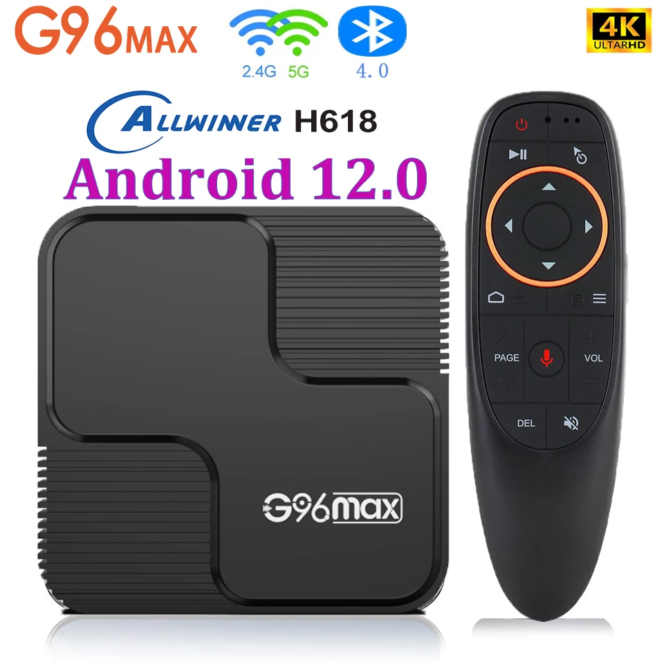 

NEW 2023 Android 12 G96 Max Tv Box Smart Allwinner H618 Double WiFi 2.4G&5G BT4.0 HDR10 Set Top Box 4GB 64GB Fast Media