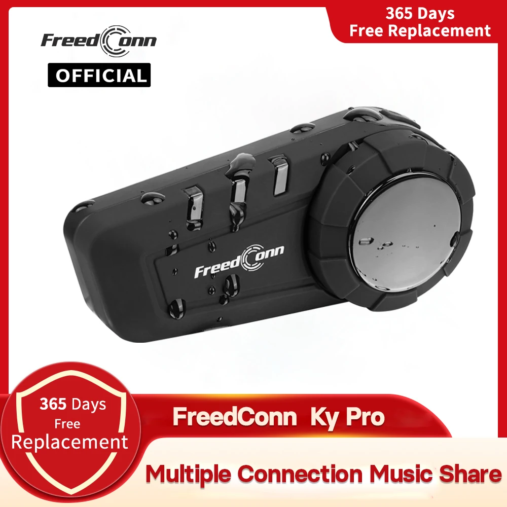 

Bluetooth-гарнитура для мотоцикла Freedconn KY Pro, водонепроницаемая, 1000 м