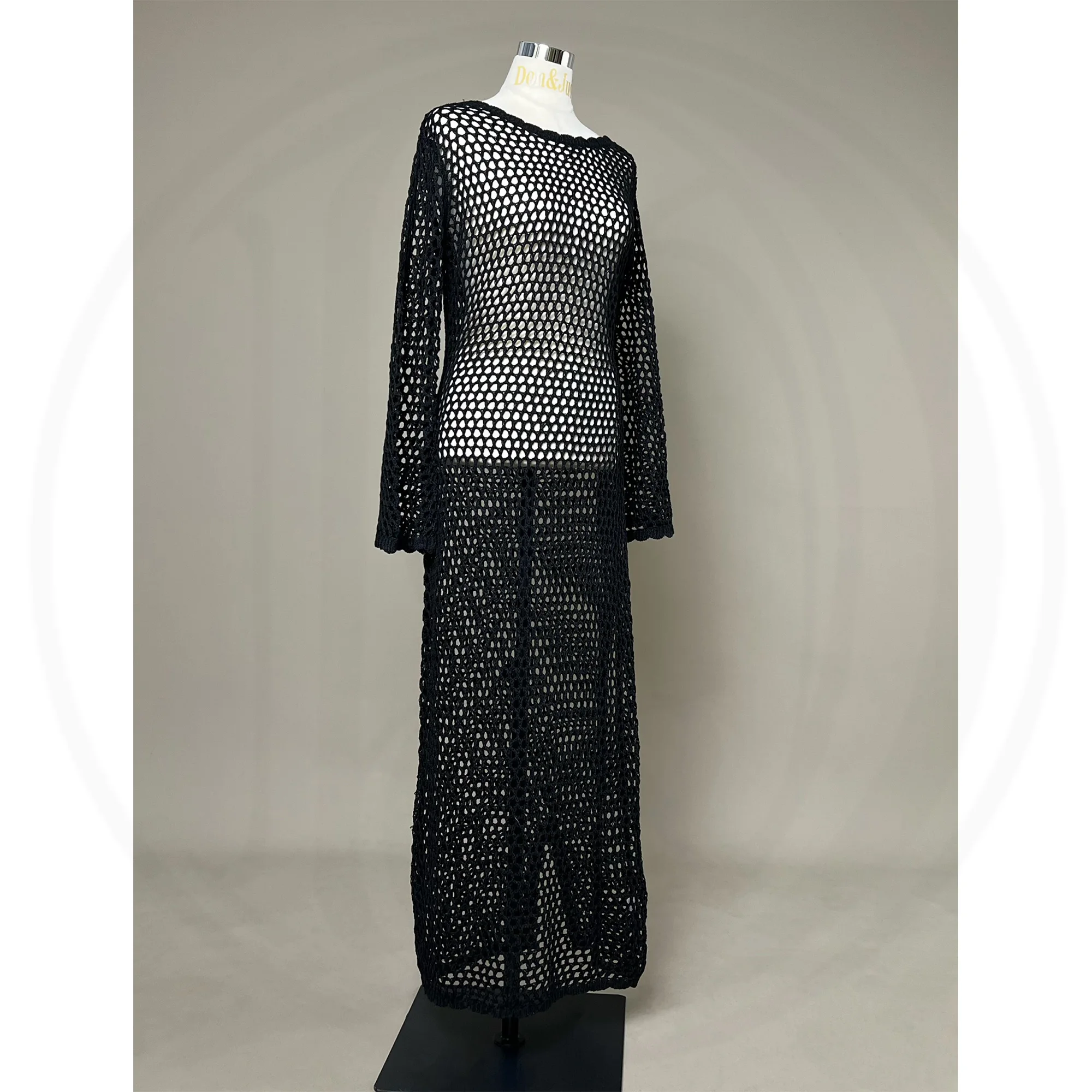 Женское винтажное вязаное пляжное платье Don &amp Judy сексуальная накидка с открытой