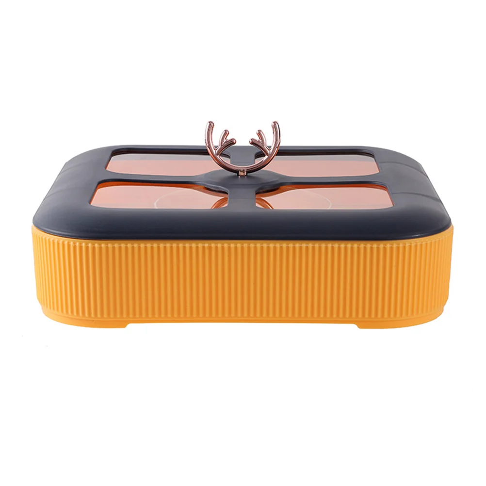 

Tray Serving Fruit Plate Divided Platter Dish Candywith Storage Appetizer Veggie Nut Individual Containers Dishes Square Lids