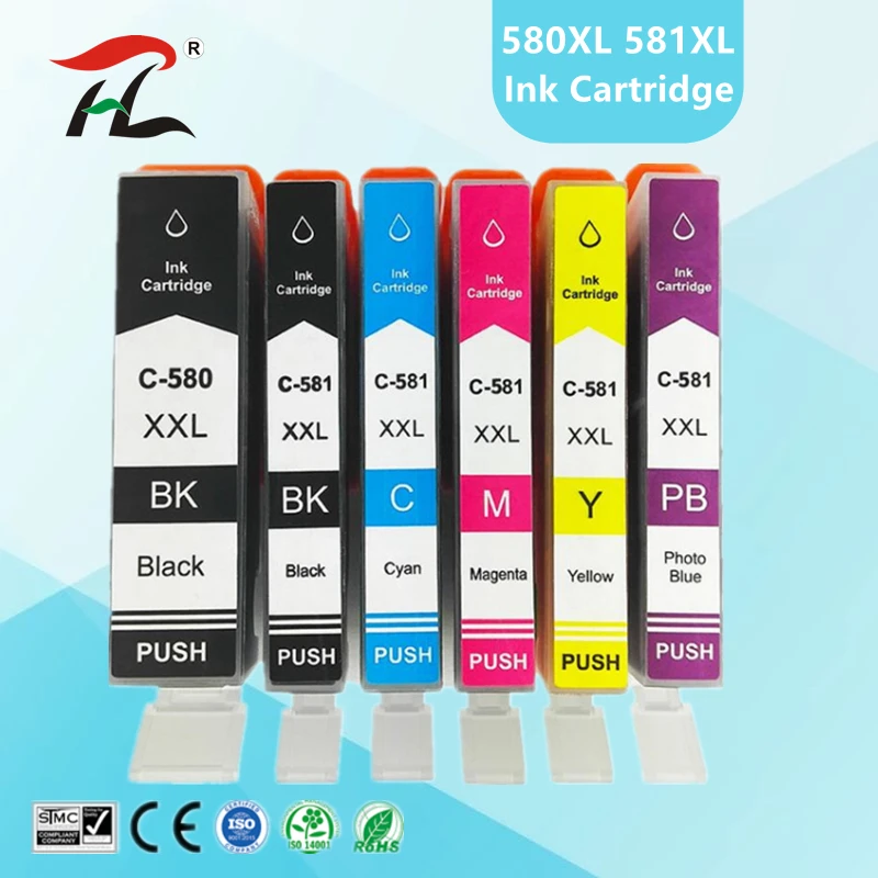 

For canon 580 581 PGI-580 CLI-581 PGI580 580XL ink cartridge For canon PIXMA TR7550 TR8550 TR 7550 TS6150 TS6151 TS 6150 printer