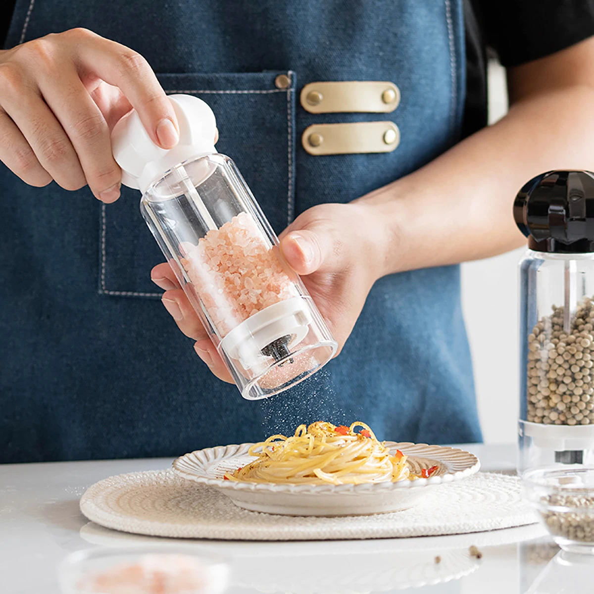 Мельница для черного перца из нержавеющей стали акриловая бутылка специй