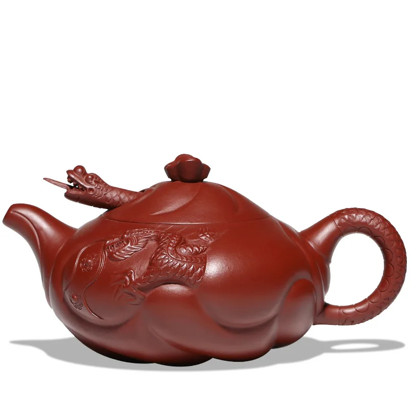 

Yixing, Фиолетовый Глиняный Чайник, искусственный чайник, чайный набор, чистый Женский чайник с рыбками и драконами, одинарный чайник