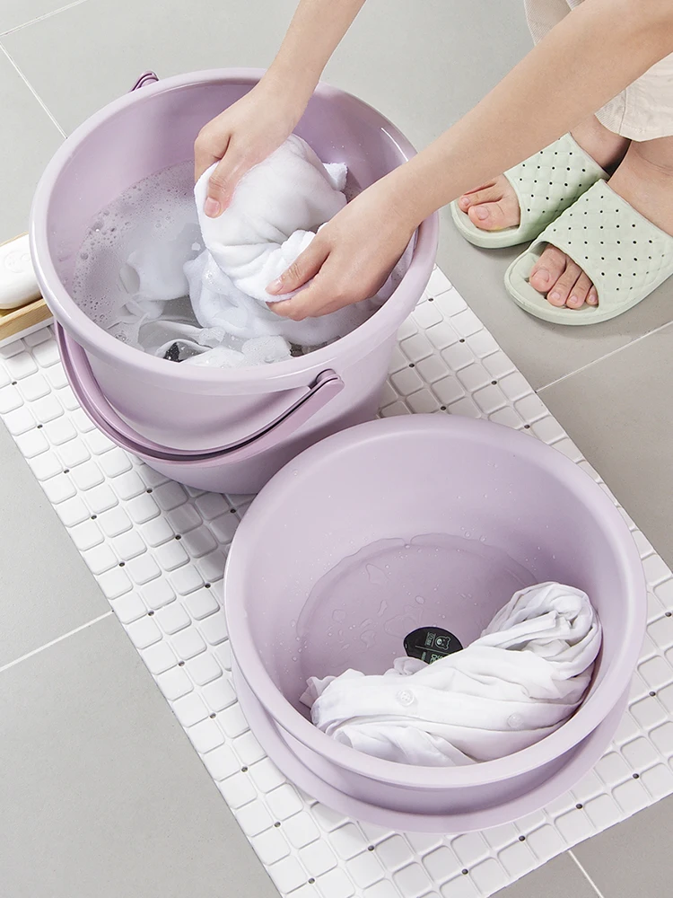 

Plastic For Para Water Set Thickened Barrel Handheld Student Large Dormitory Coleto Storage Use Bucket Tobo Home Dolly Bucket