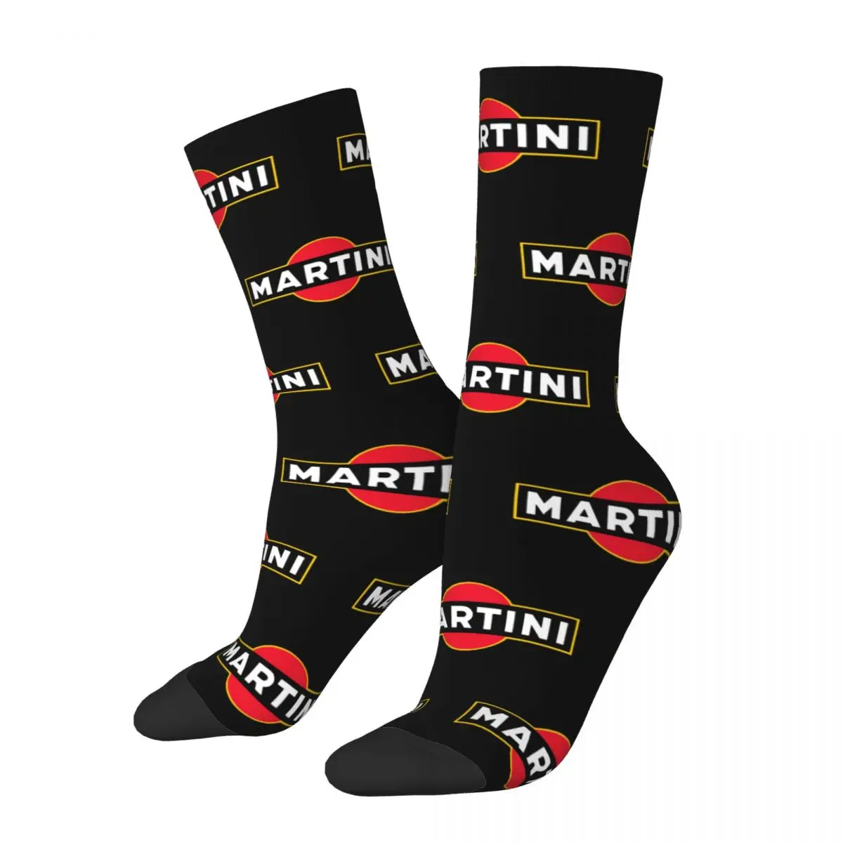 

Casual Martini Racing Team Basketball Socks Polyester Long Socks for Women Men Breathable