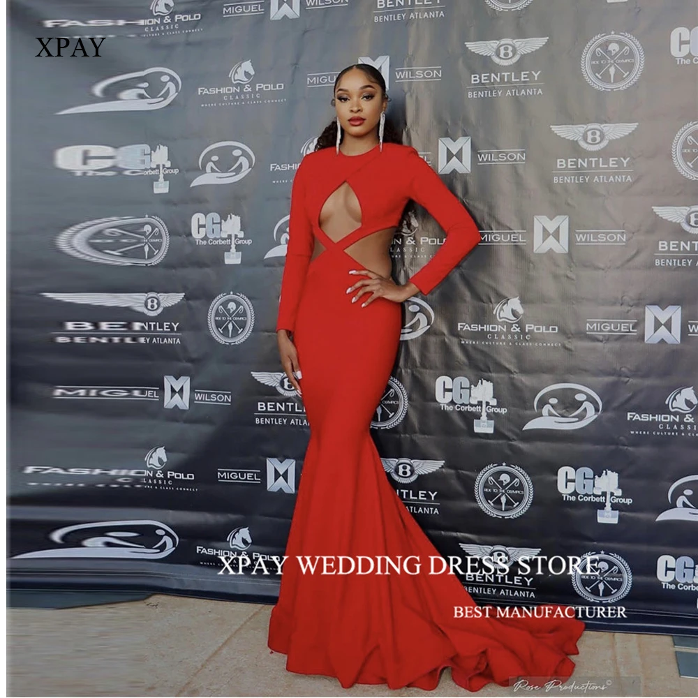 Сексуальные красные платья XPAY в стиле знаменитостей элегантные вечерние из