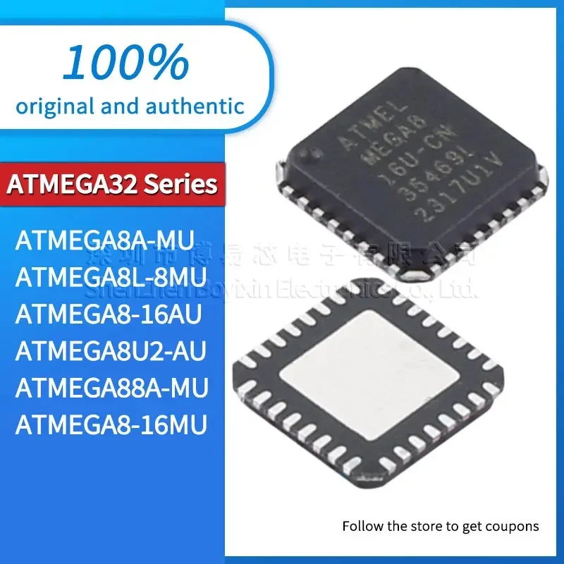 ATMEGA8A-MU ATMEGA8L-8MU ATMEGA8-16AU ATMEGA8U2-AU ATMEGA88A-MU ATMEGA8-16MU original genuine