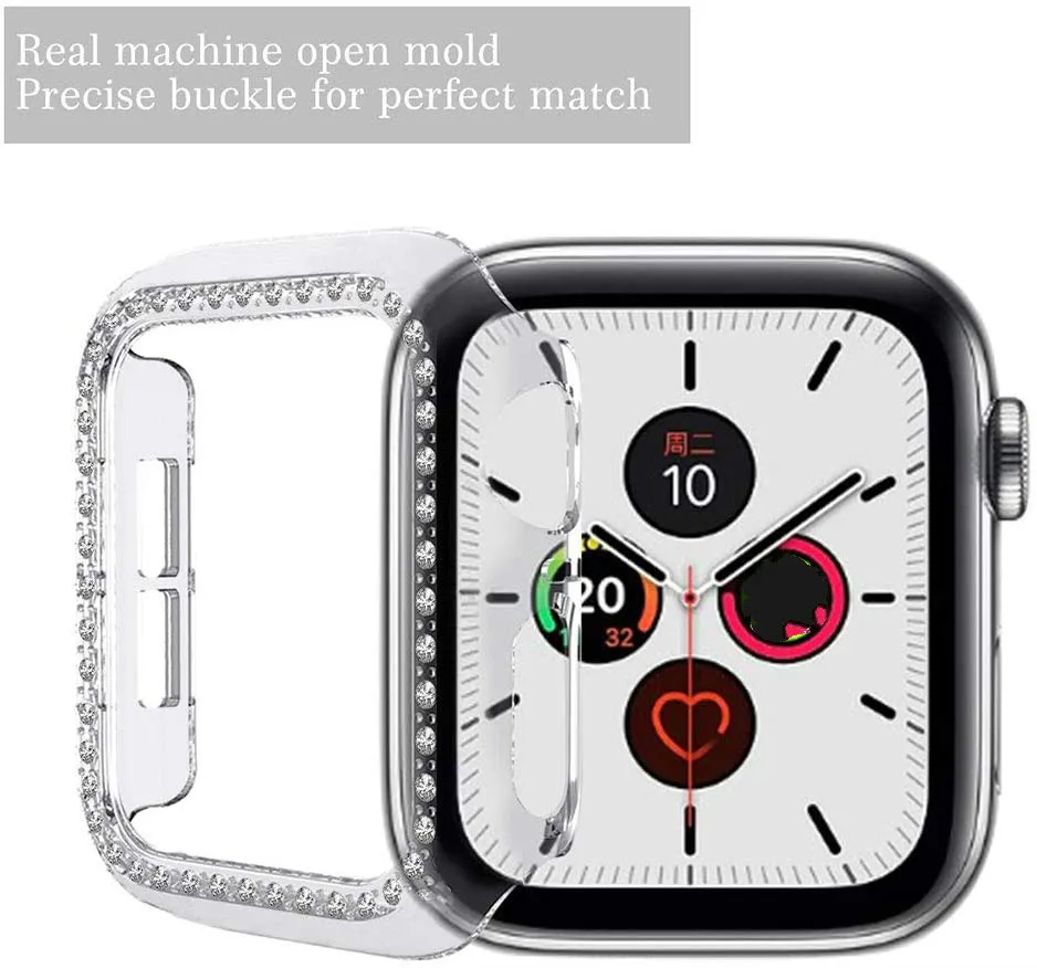 Women Diamond Cover Protector for Apple Watch Case 8 7 6 SE 5 3 40mm 44mm Slim Lady Sport Case IWatch Series 41mm 45mm 38mm 42mm