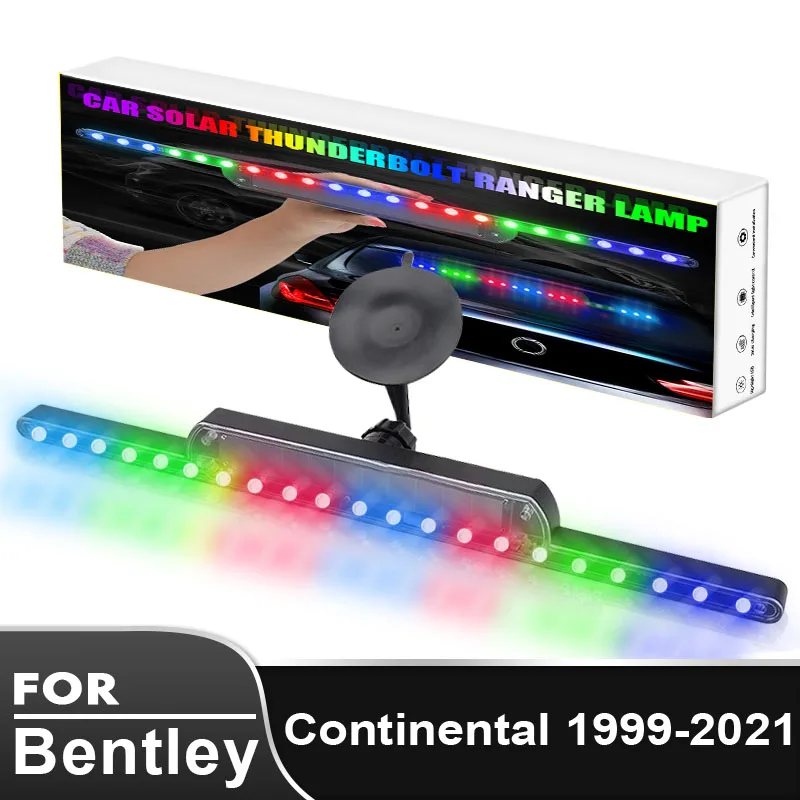 

Car LED Lights Auto Solar Colorful Warning Light Anti-rear-end Lights Car Lamp Tool Auto Goods for Bentley Continental 1999-2021