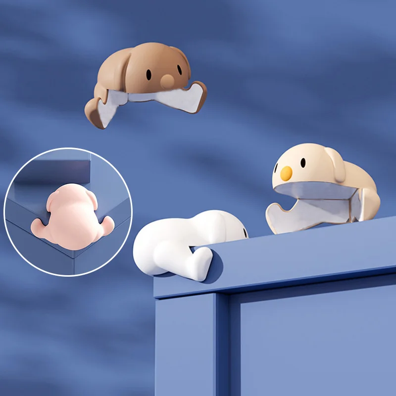 

6Pcs Baby Cartoon Safety Puppy Table Corner Protector Safe Soft Silicone Protection Edge Cover for Furniture for Kids Security