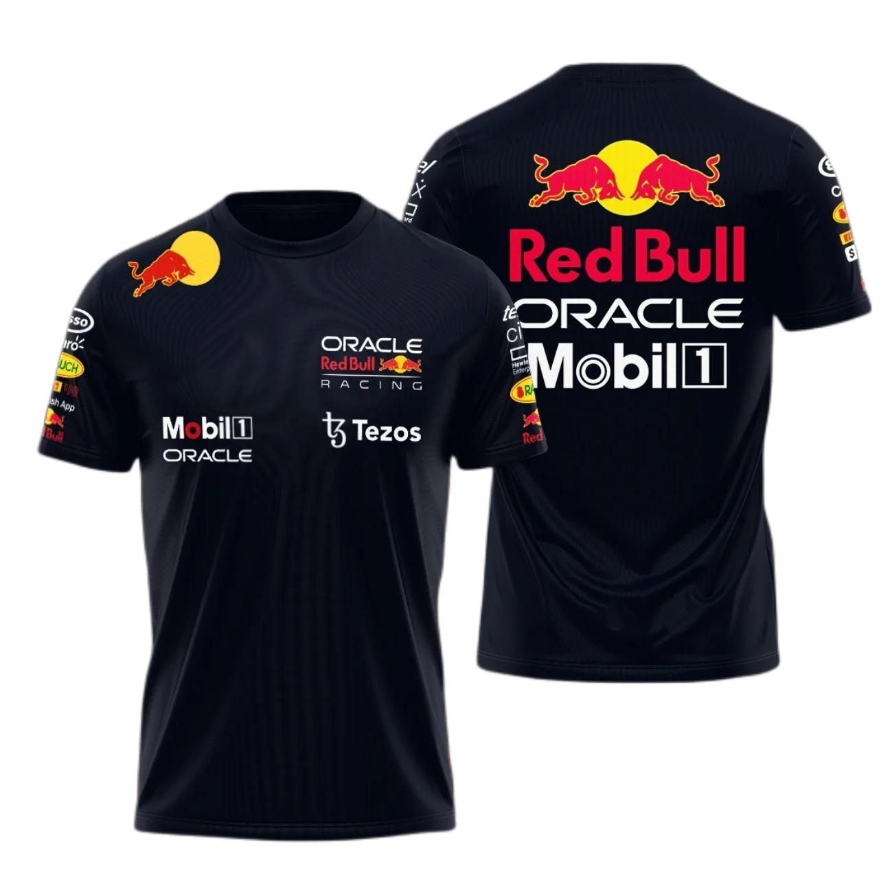 New Summer Red Oracle F1 Racing Men's Casual Print Short Sleeve/Bull Formula One Women's Sports Breathable Large T-shirt 6XL