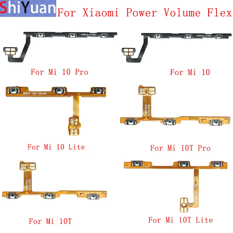

Power Volume Button Flex For Xiaomi Mi 10 10 Pro 10 Lite 10T 10T Pro 10T Lite Power Flex Cable Replacement Parts