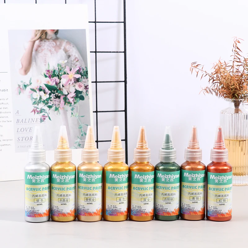 

60ml Acrylic Paint Metallic Resin Pigments Gold Silver Copper For Epoxy Resin Jewelry Making Colorant DIY Epoxy Color Pigment