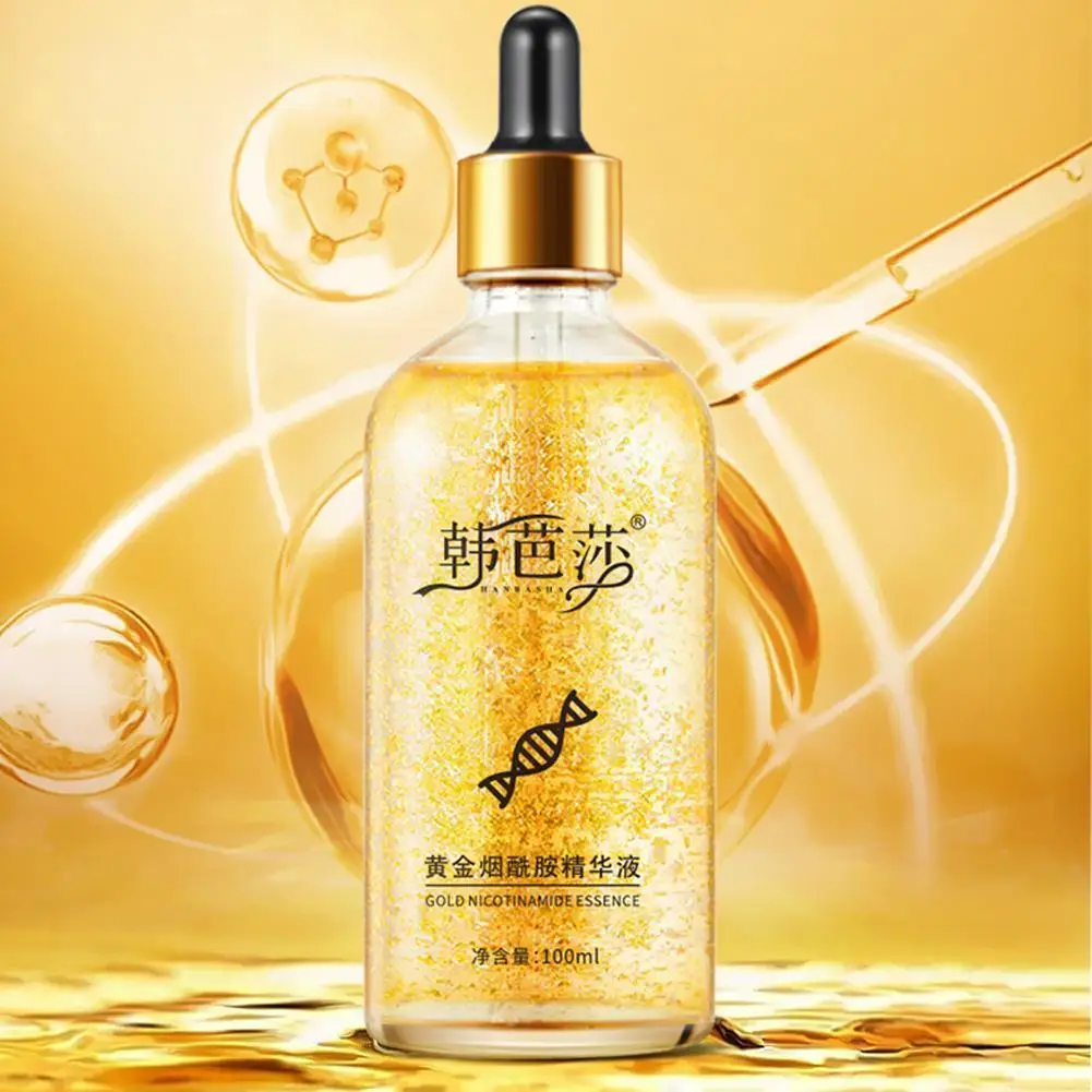 

100ml 24k Gold Tense Moisture Essence Pure Hyaluronic Remove Pores Serum Shrink Anti Gold Acid Moisturizer Essence Z4m4