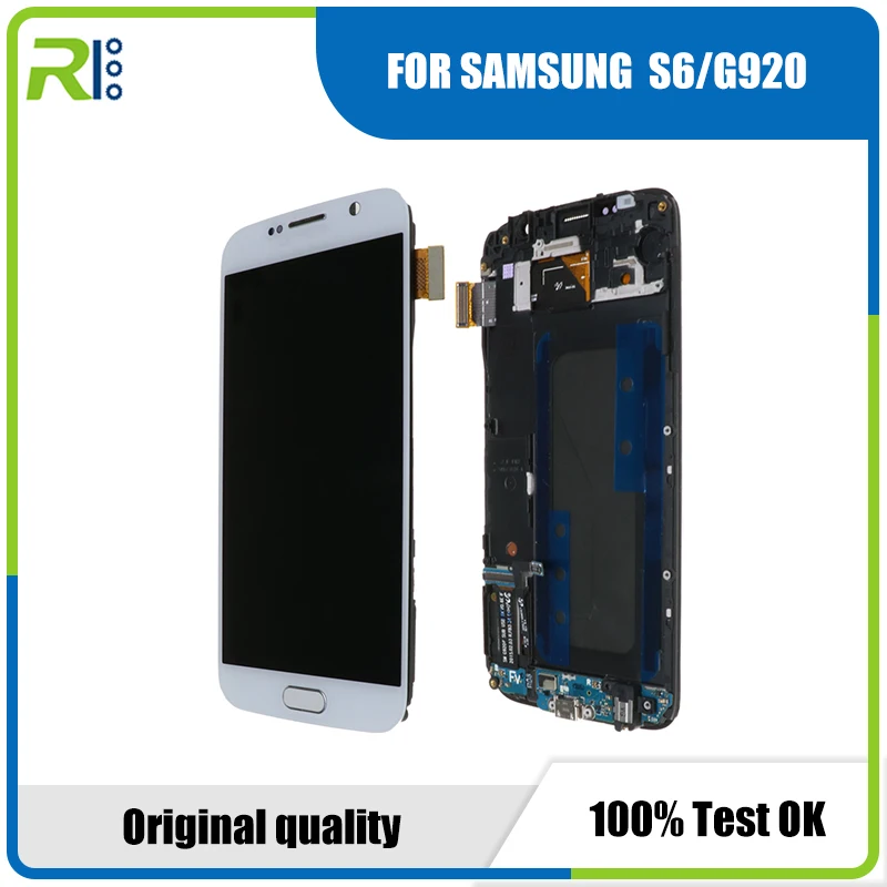 

ORIGINAL 5.1'' Super AMOLED Replacement lcd S6 for SAMSUNG GALAXY S6 G920 SM-G920F G920F G920FD Touch Screen Digitizer Assembly