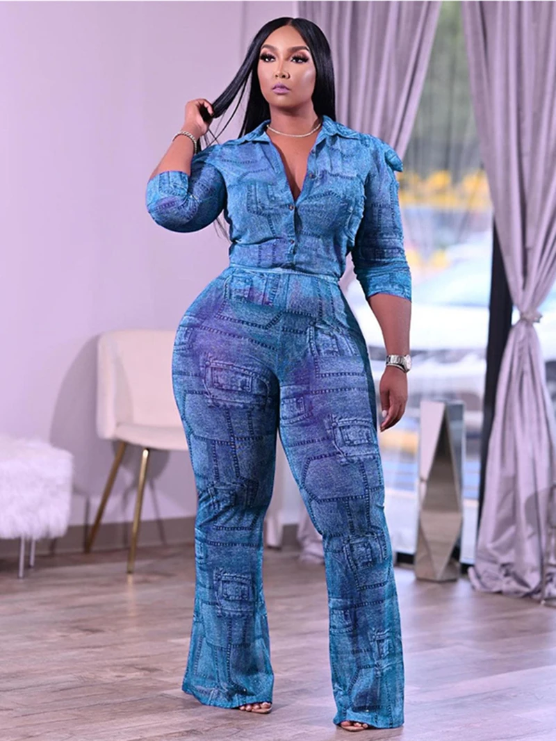 

Fashion Two Piece Set for Women Tracksuit Autumn Clothes Vintage Print Chiffon Top & Pants Suit Casual 2-Piece Women Set Outfits