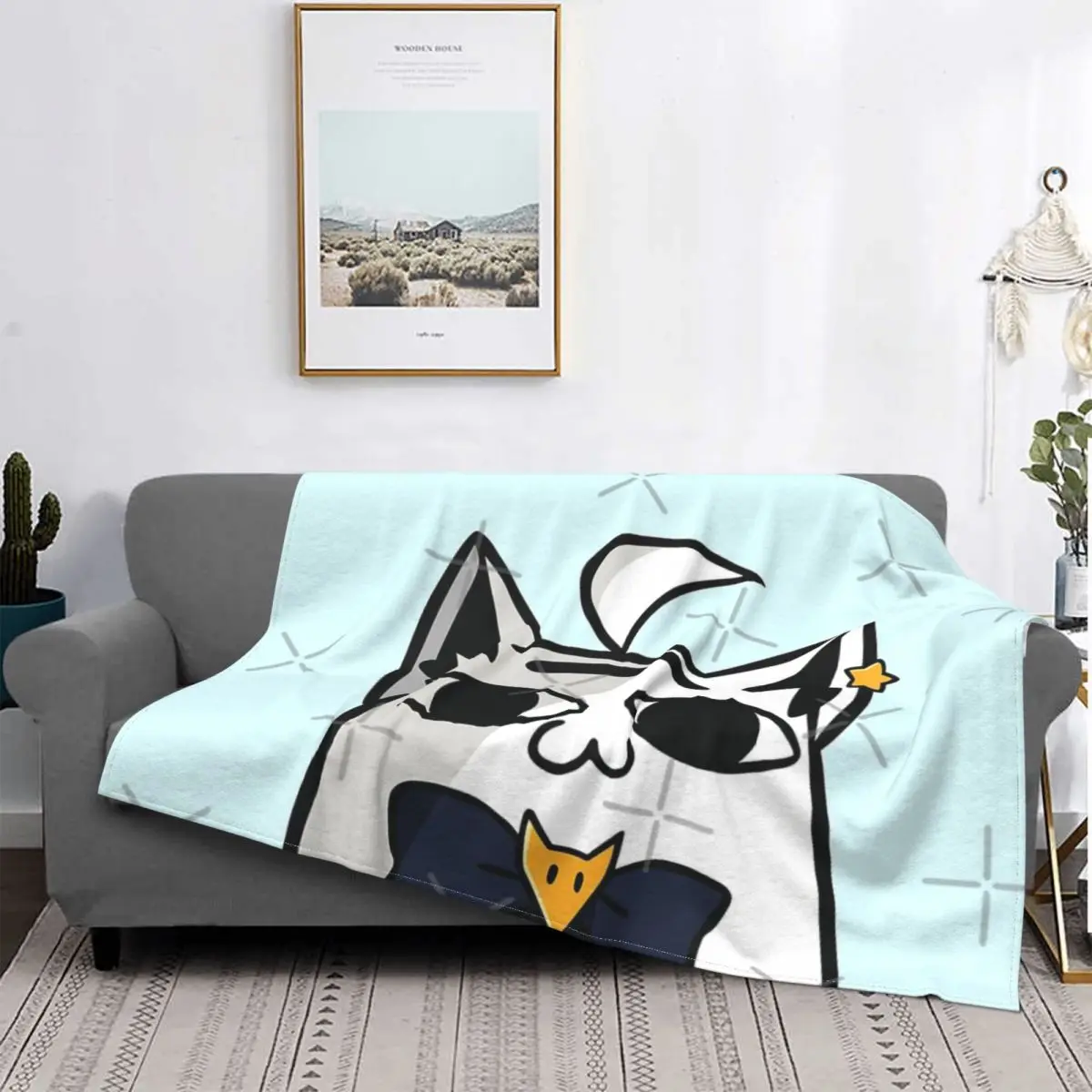 

Hololive-Manta de lino a quadros Fubuki Miteiru, manta с капюшоном для камеры