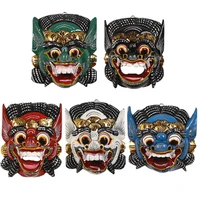 painted mask face wall decoration wall hanging thai handicrafts tattoo shop background wall hanging southeast asia creative