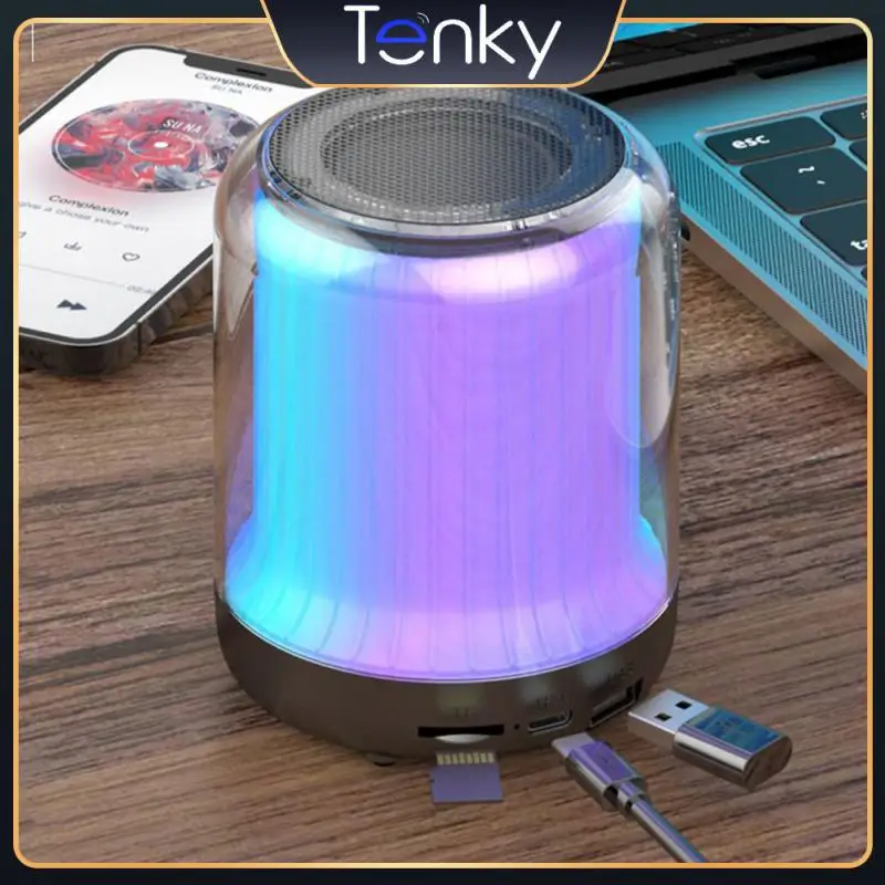 

Free To Connect Beautiful Audio Wireless Speaker 360 ° Surround Sound Effect Portable Color Led Desk Lamp Shocking Bass Effect