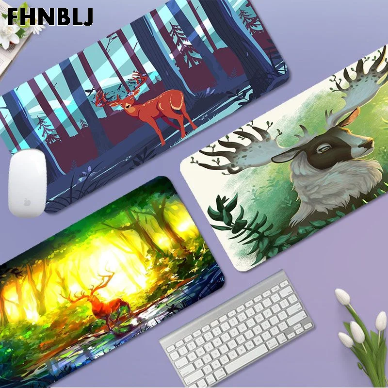 

Большой игровой коврик для компьютерной клавиатуры Forest Elk Girl, размер XXL