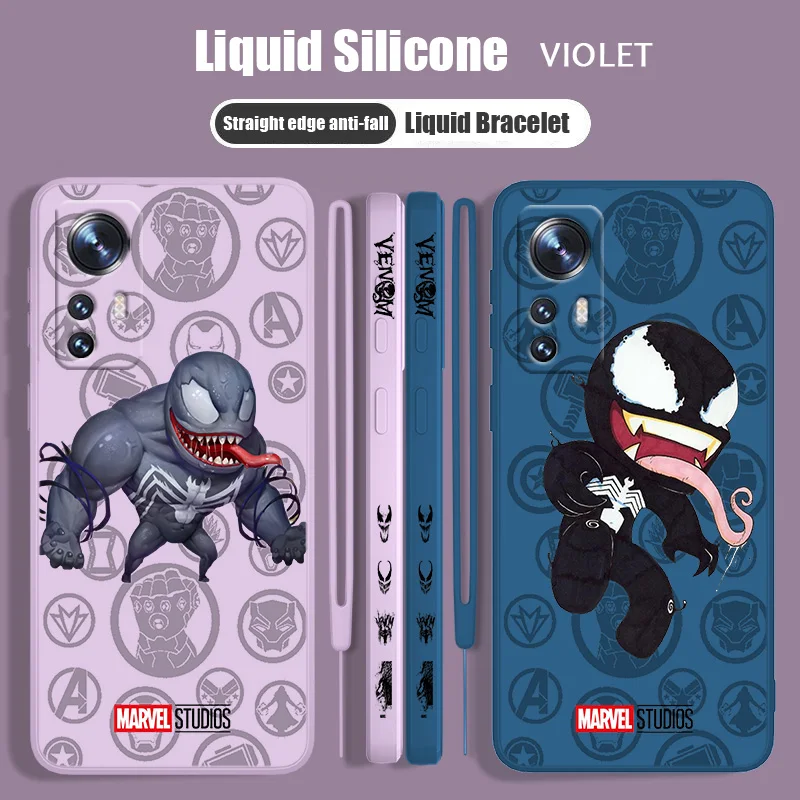 

Marvel Cute Venom For Xiaomi Mi 13 12T 12S 12X 11i 11X 11T 10T 10S Lite Pro Ultra Liquid Left Rope Soft Phone Case