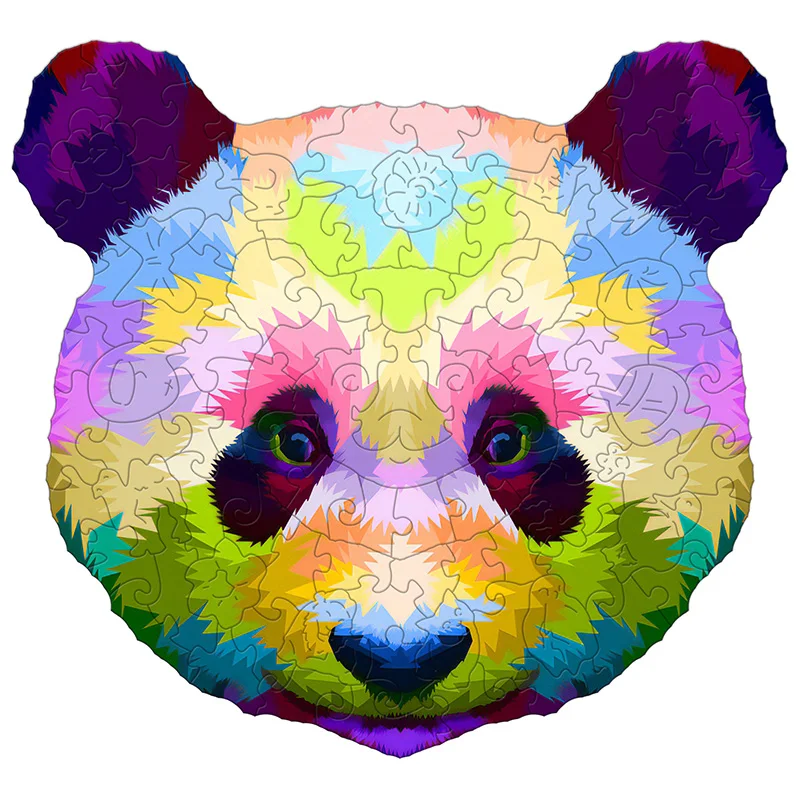 

Original Design Puzzle Rainbow Panda Pieces Kid Adult Wooden Puzzles Montessori Enlightenment Jigsaw Custom New Styles Fantasy