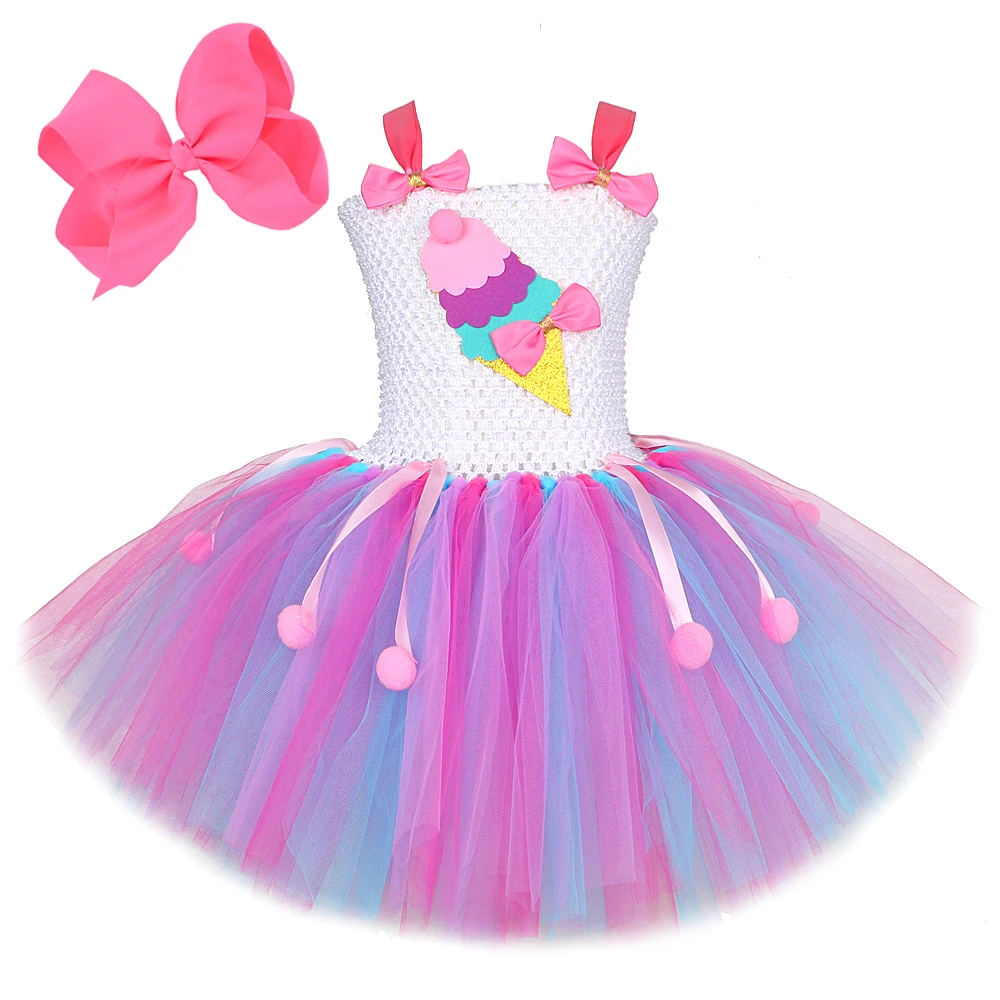 

Girls Candy Ice Cream Birthday Costumes for Kids Baby Cake Smash Party Tutu Dress Newborn Photoshoot Outfit Cute Princess Tutus